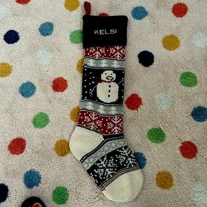 Pottery Barn knit stocking embroidered with “Kelsi”